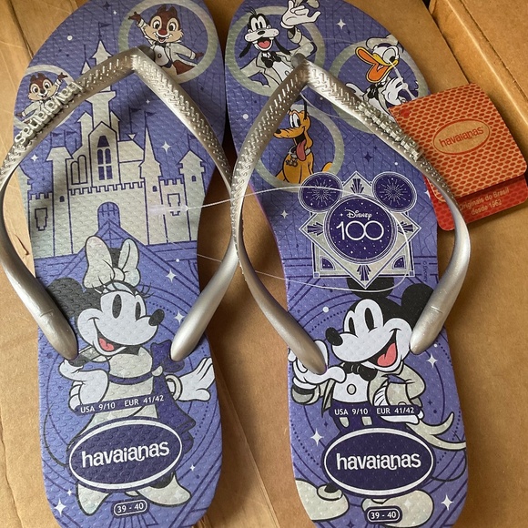 DISNEY FLIP FLOPS  by HAVAIANAS size USA 9/10 NWT - Picture 1 of 4